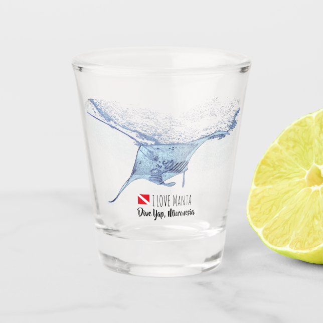 Copo De Shot Manta ray silhouette (Frente)