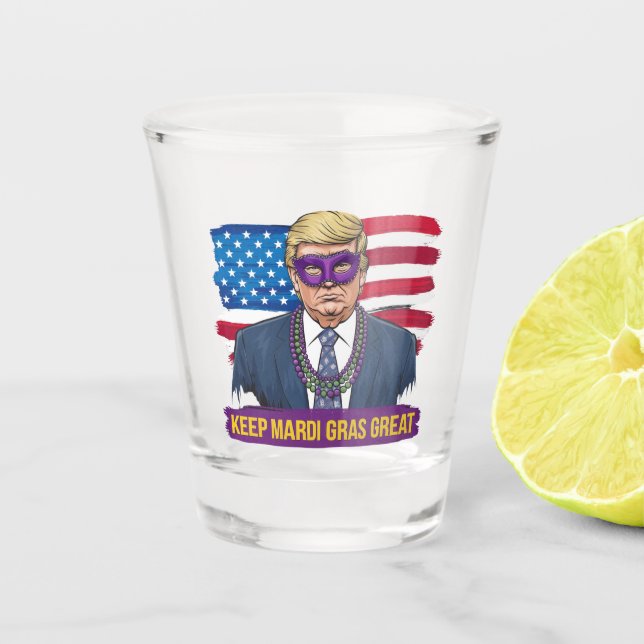 Copo De Shot Mantenha o Mardi Gras Ótimo Funny Trump Mardi Gras (Frente)