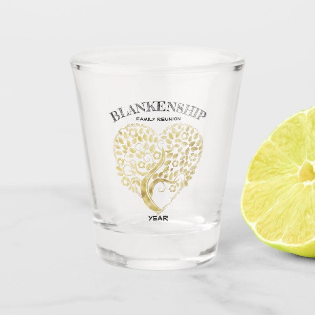Copo De Shot Manutenção de Árvore Dourada de Reunião Familiar P (Frente)