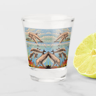 Copo De Shot Mão Pintada Por Número Golfinhos Reproduzíveis