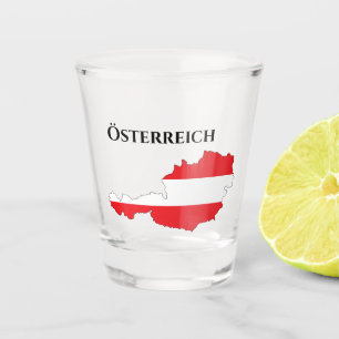 Copo De Shot Mapa austríaco da bandeira de Österreich Áustri