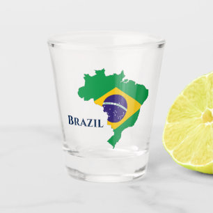 Copo De Shot Mapa brasileiro da bandeira de Brasil
