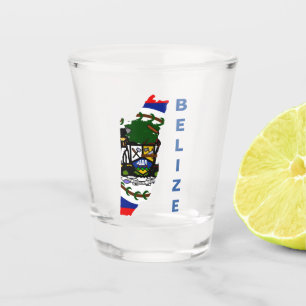 Copo De Shot Mapa da bandeira de Belize