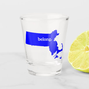 Copo De Shot Mapa do Estado de Massachusetts Belong
