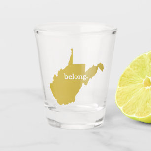 Copo De Shot Mapa do Estado do Heart West Virginia Belong