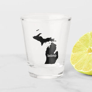 Copo De Shot Mapa do Estado do Michigan Belong