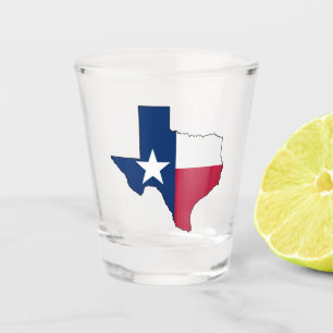 Copo De Shot Mapa do Estado do Texas Lonestar com Texan Flag