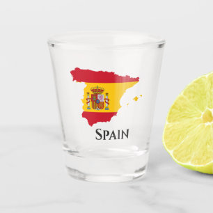 Copo De Shot Mapa espanhol da bandeira da espanha