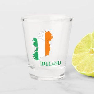 Copo De Shot Mapa irlandês da bandeira de Ireland