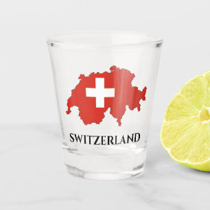 Copo De Shot Mapa suíço da bandeira da suiça