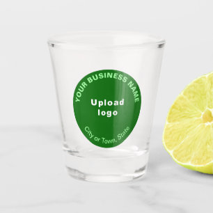 Copo De Shot Marca empresarial redonda verde em vidro quente