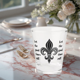 Copo De Shot Mardi Gras Fleur-de-lis Deixe os Bons Momentos Rol