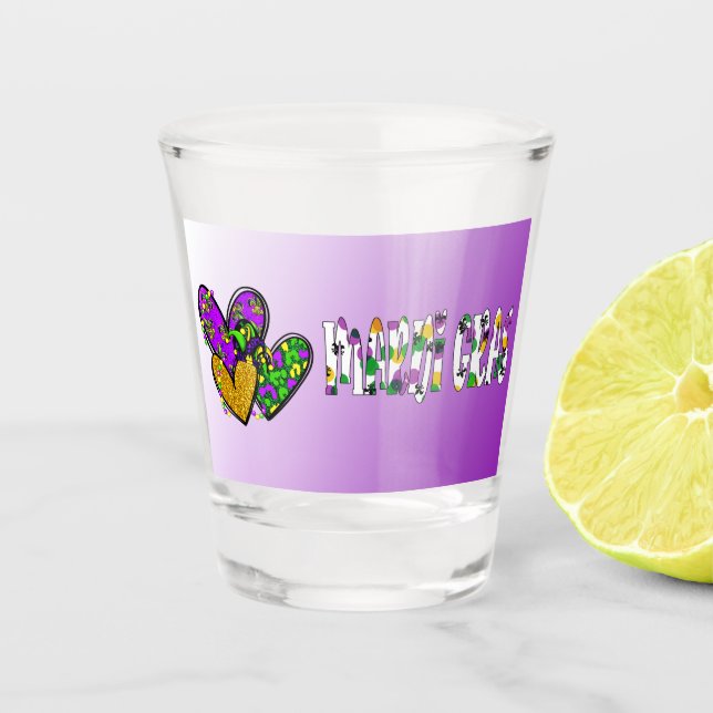 Copo De Shot Mardi Gras Hearts (Frente)