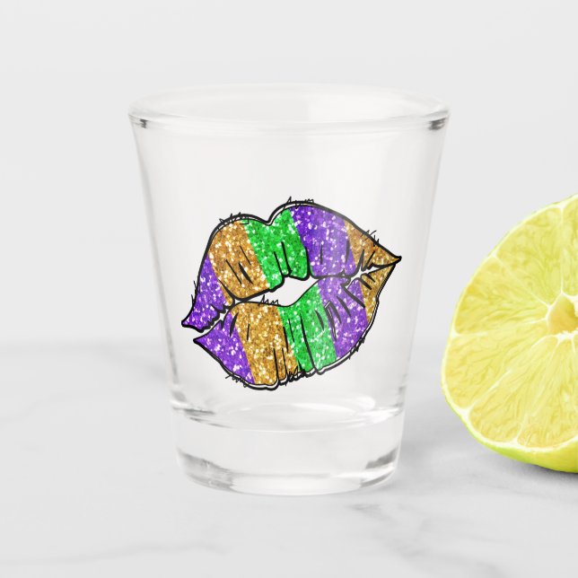 Copo De Shot Mardi Gras Kiss Shot Glass (Frente)