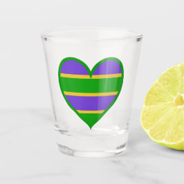 Copo De Shot Mardi Gras Striped Heart