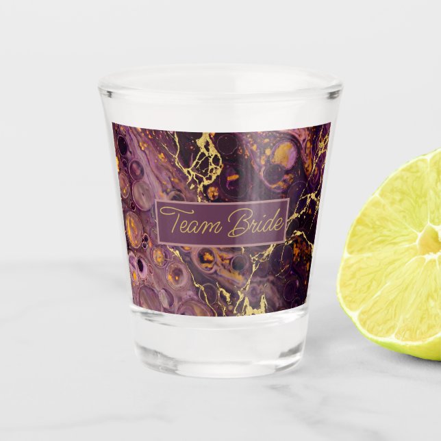 Copo De Shot Mármore Roxo Luxuoso de Ameixa  (Frente)
