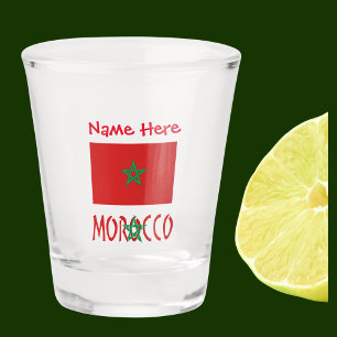 Copo De Shot Marrocos Bandeira Marroquina Vermelha Nome Persona