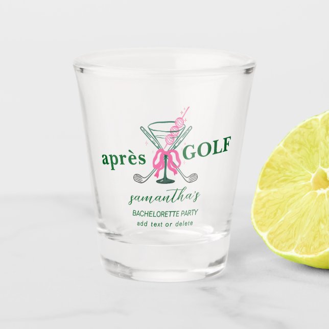 Copo De Shot Martini Aprés Golf Coquette Laço Despedida de Solt (Frente)