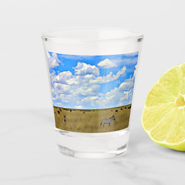 Copo De Shot Masai Mara Zebra (Frente)