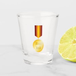 Copo De Shot Medalha Broche Melhor Pai Dia dos Pais