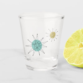 Copo De Shot Meio século Azul Aqua Amarelo Franciscan Starburst
