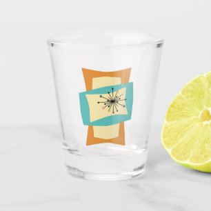Copo De Shot Meio século Azul Laranja Retângulo Abstrato modern