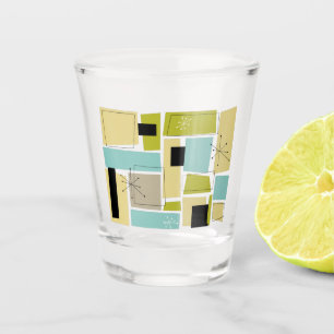 Copo De Shot Meio século de Retângulos Amarelos Azul-Azul-Aqua 