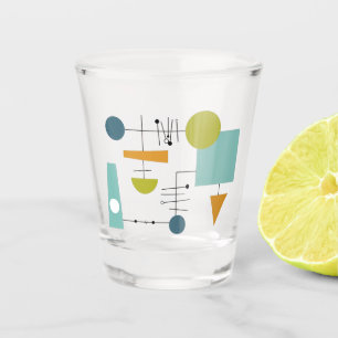 Copo De Shot Meio século Geométrico de Fluxograma Funky