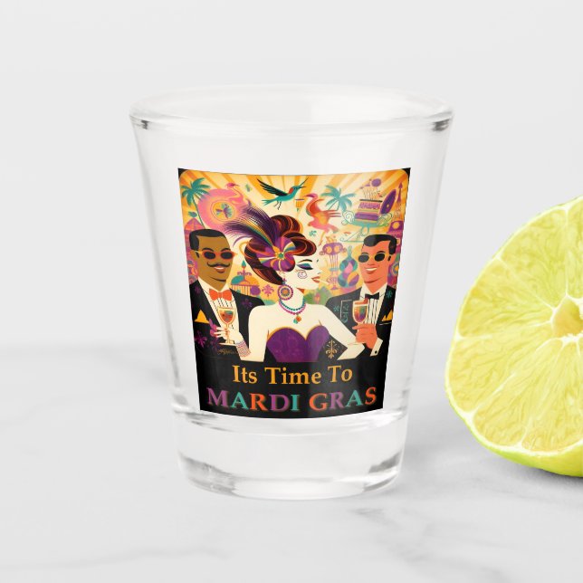 Copo De Shot Meio século Mardi Gras Cocktail (Frente)