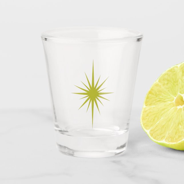 Copo De Shot Meio século Retro de Impulso Atômico Verde Avocado (Frente)