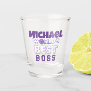 Copo De Shot Melhor Chefe do Mundo Obrigado Nome Personalizado