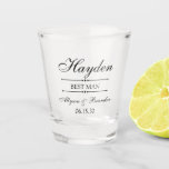 Copo De Shot Melhor Homem Personalizado<br><div class="desc">Estes óculos são um favor excelente para o melhor homem do seu casamento. São formais e tradicionais,  mas modernas. Eles seriam excelentes para uma despedida de solteiro ou fim de semana. Perfeito por fazer tiros!</div>