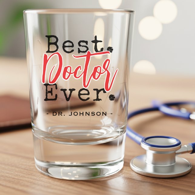 Copo De Shot Melhor Médico de Todos os Tempos Vermelho (Best Doctor Ever Shot Glass)