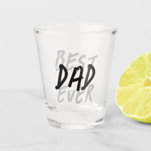 Copo De Shot Melhor Pai de Todos os Tempos Moderno Preto e Cinz