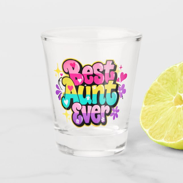 Copo De Shot Melhor Tia de Todas (Estilo 3) (Frente)