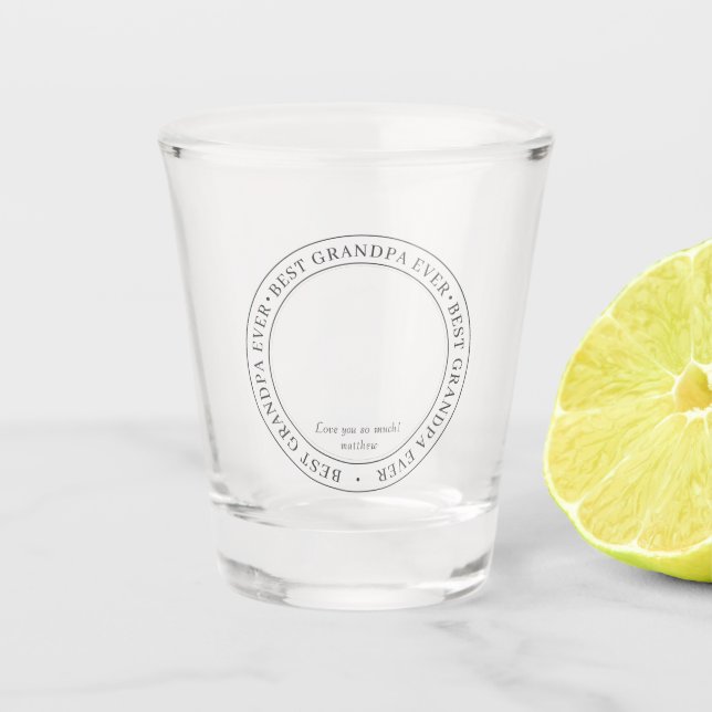 Copo De Shot Melhor Vovô Alguma Vez Foto Clássica Moderna (Frente)