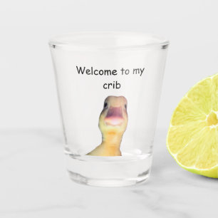 Copo De Shot Meme de Pato Engraçado – “Bem-vindo ao Meu Quarto”