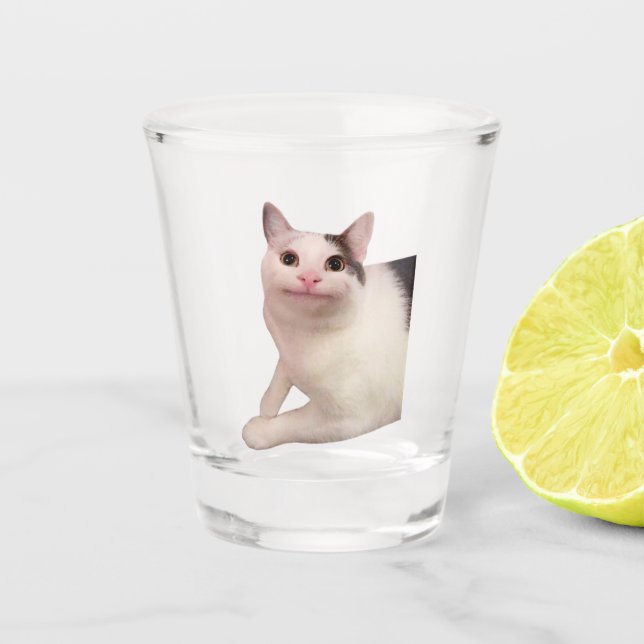 Copo De Shot Memória de Gato Polite de Vidro Fodido (Frente)