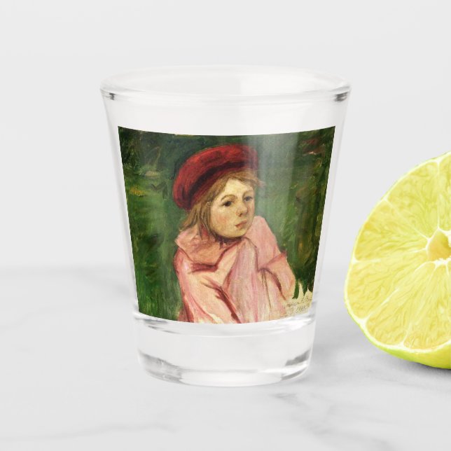 Copo De Shot Menina em um Berete Vermelho (Frente)