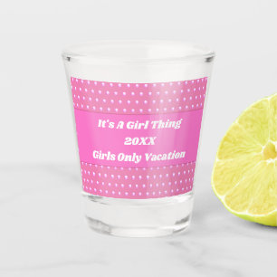 Copo De Shot Meninas Apenas Férias Bolinhas Rosa-Rosa-Bonita Fu