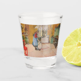 Copo De Shot Meninas na cozinha (Arte Sueca Clássica)