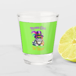 Copo De Shot Meowdi Gras Mardi Gras na terça-feira com Kitten F