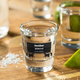 Copo De Shot Metálico Preto padrinho de casamento Personalizado