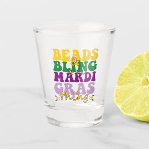 Copo De Shot Miçangas e Bling é uma Mardi Gras Coisa Engraçada