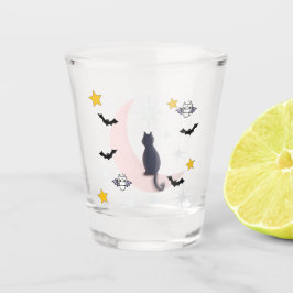 Copo De Shot Mikitiez Black cat bat halloween outono lua de inv