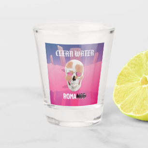 Copo De Shot Mikitiez dreamer skull tatuagem no arco-íris rosa