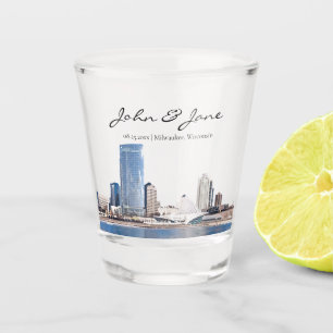 Copo De Shot Milwaukee Personalizado - Skyline Shot Glass