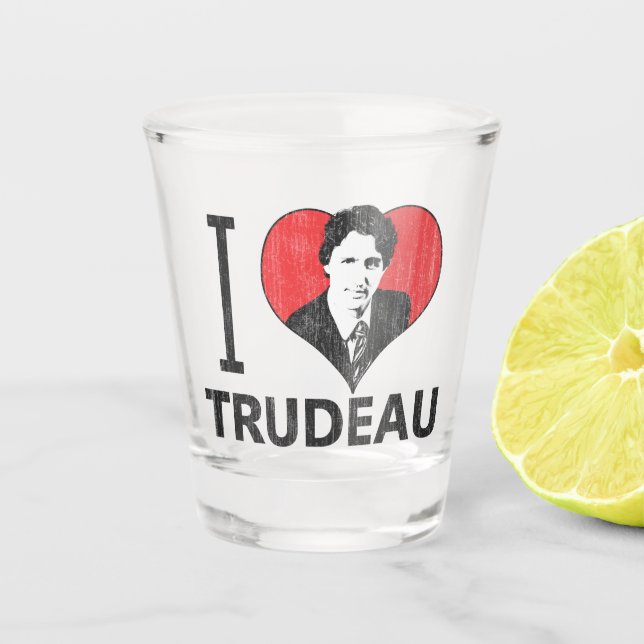 Copo De Shot Mim coração Trudeau (Frente)