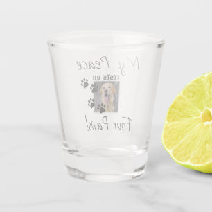 Copo De Shot Minha Paz repousa em quatro patas - citação de Pet