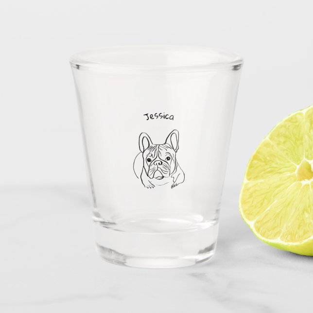 Copo De Shot Minimalista do Bulldog na moda (Frente)